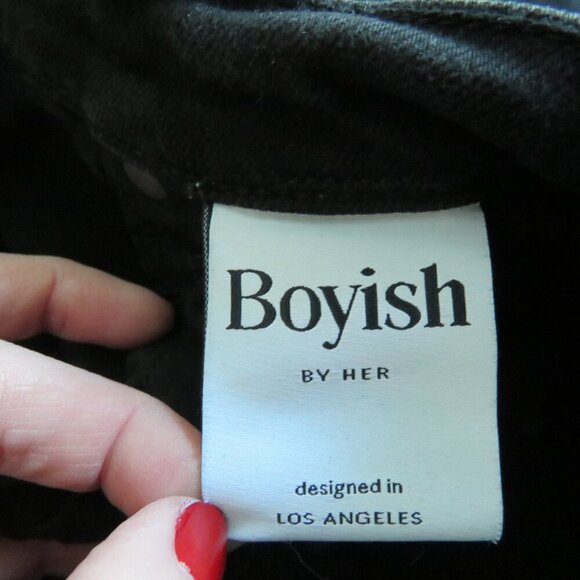 BOYISH Dempsey High Rise Jeans in La Strada Black - Size 24 - Picture 14 of 15